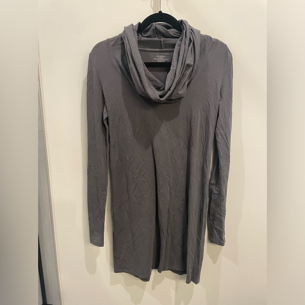 Majestic Paris size 2 blue grey funnel neck dress